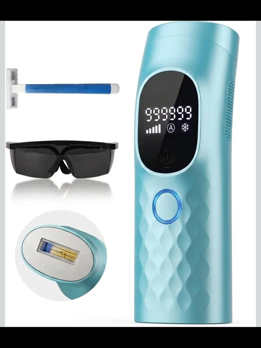 IPL Laser Hair Removal Device Ice Cooling 999,999 Flashes 5 Levels Women Men